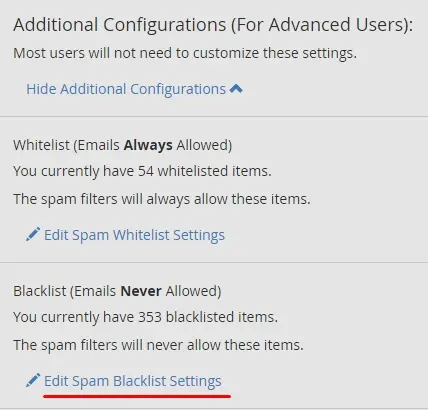 Bloquear correo spam en cPanel