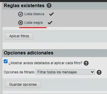 Bloquear correo spam en Horde