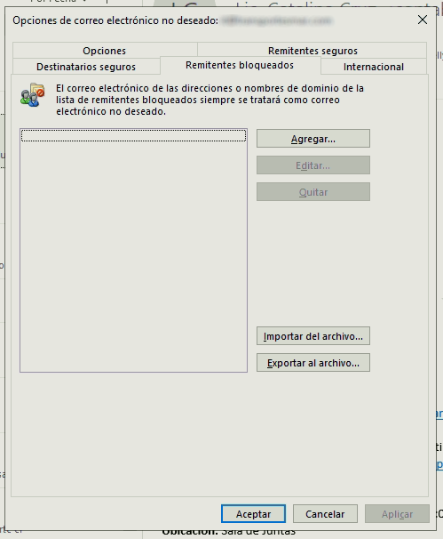 Bloquear correo spam en Outlook