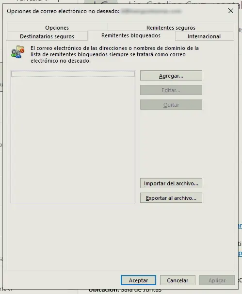 Bloquear correo spam en Outlook