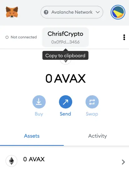MetaMask Settings on Avalanche Network