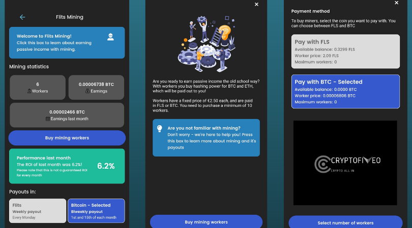 Cloud mining on Flits app