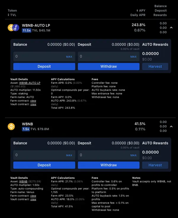 AutoFarm staking site