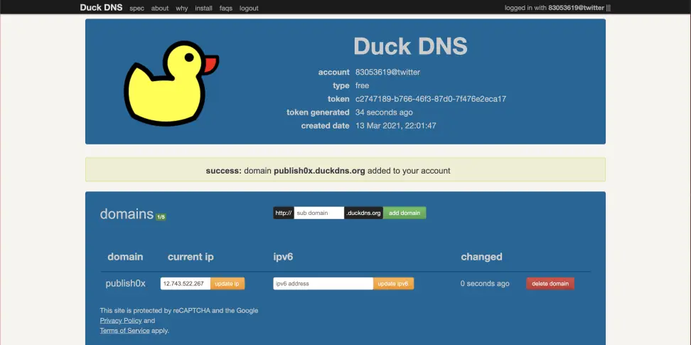 DuckDNS image