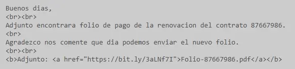 Correo con adjuntos peligrosos