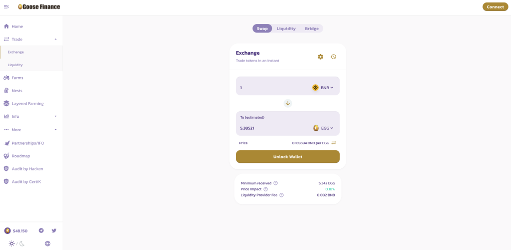 Goose Finance Site Exchange