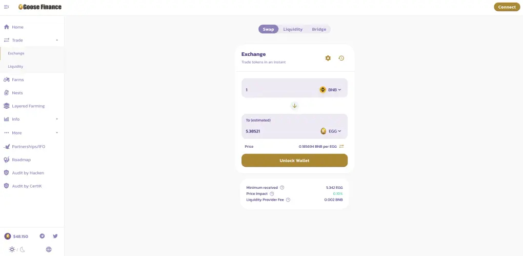 Goose Finance Site Exchange