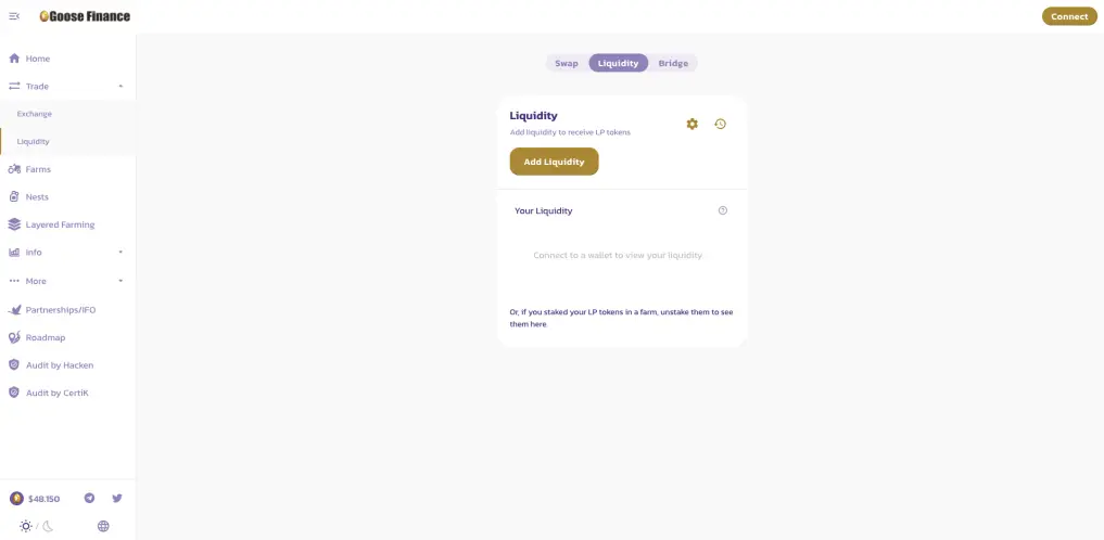 Goose Finance Site Liquidity