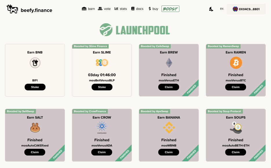 Beefy Finance Site Boost
