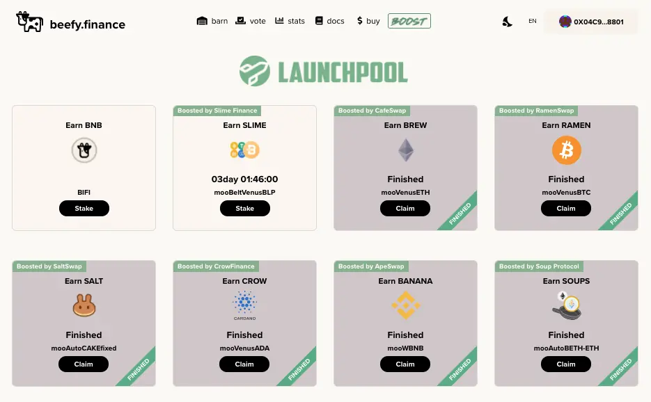Beefy Finance Site Boost