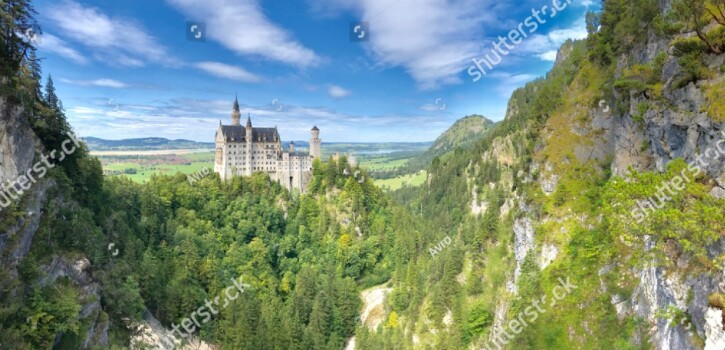 Landcape around the Neuschwanstein Castle in Germany