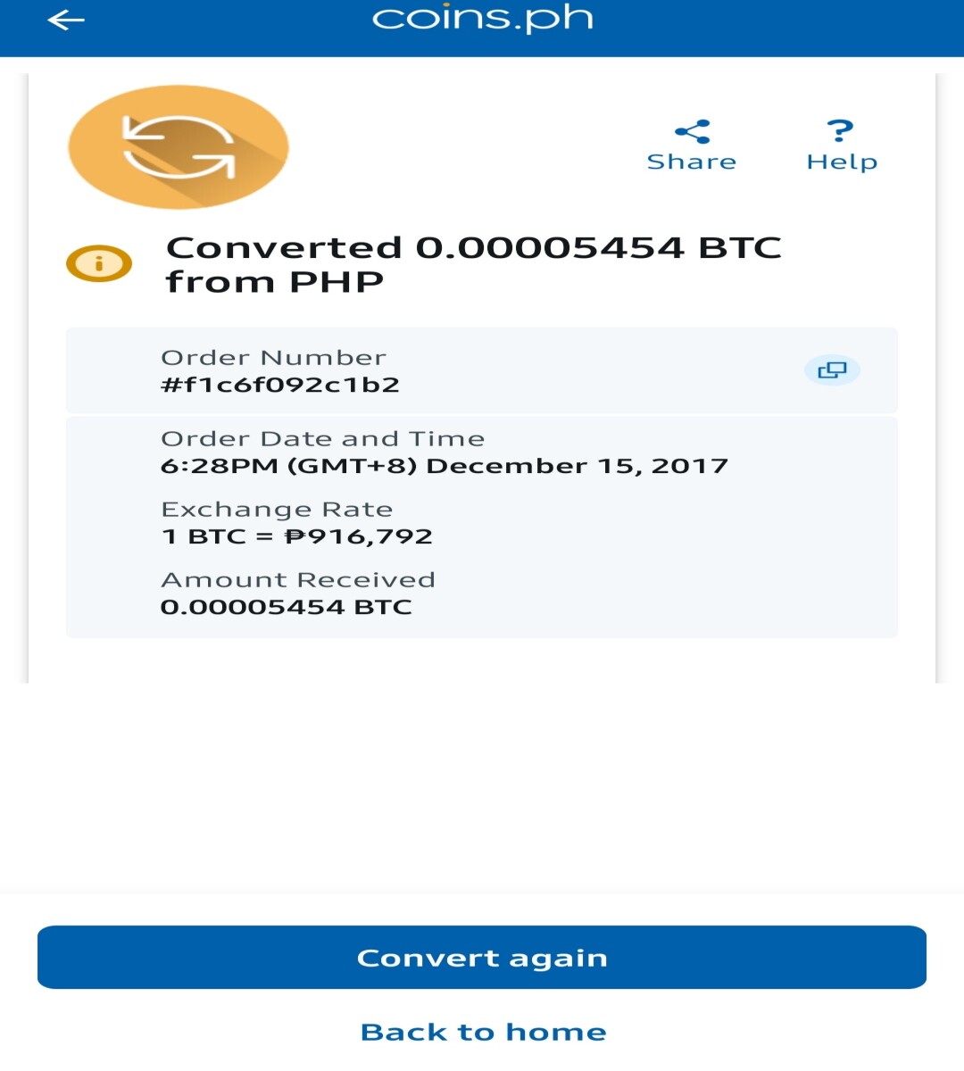 My transaction in coins.ph back on 2017