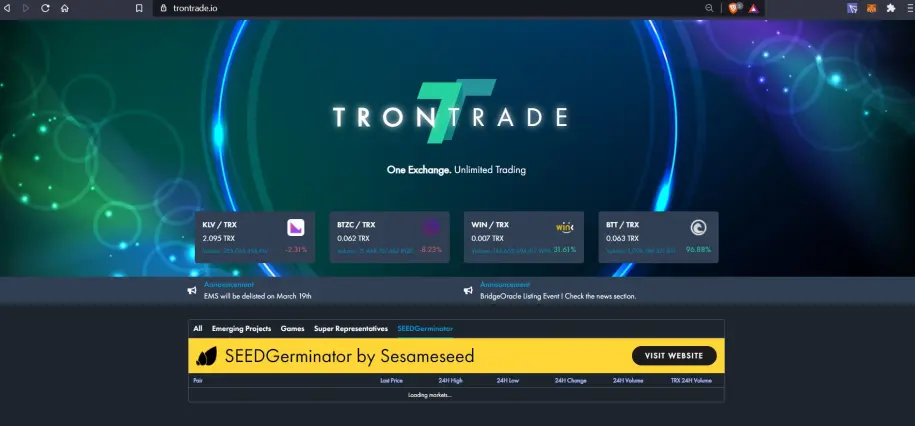 tron trade seed germinator