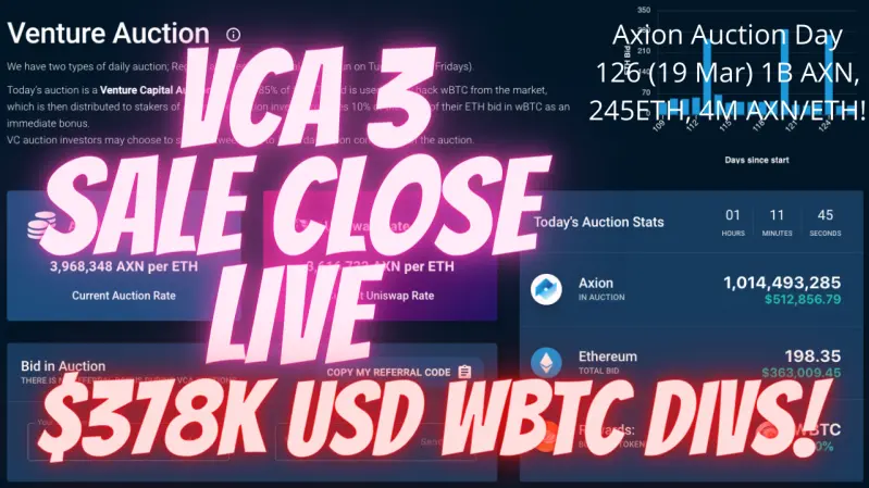 Axion Crypto Venture Capital Auction 3 Close