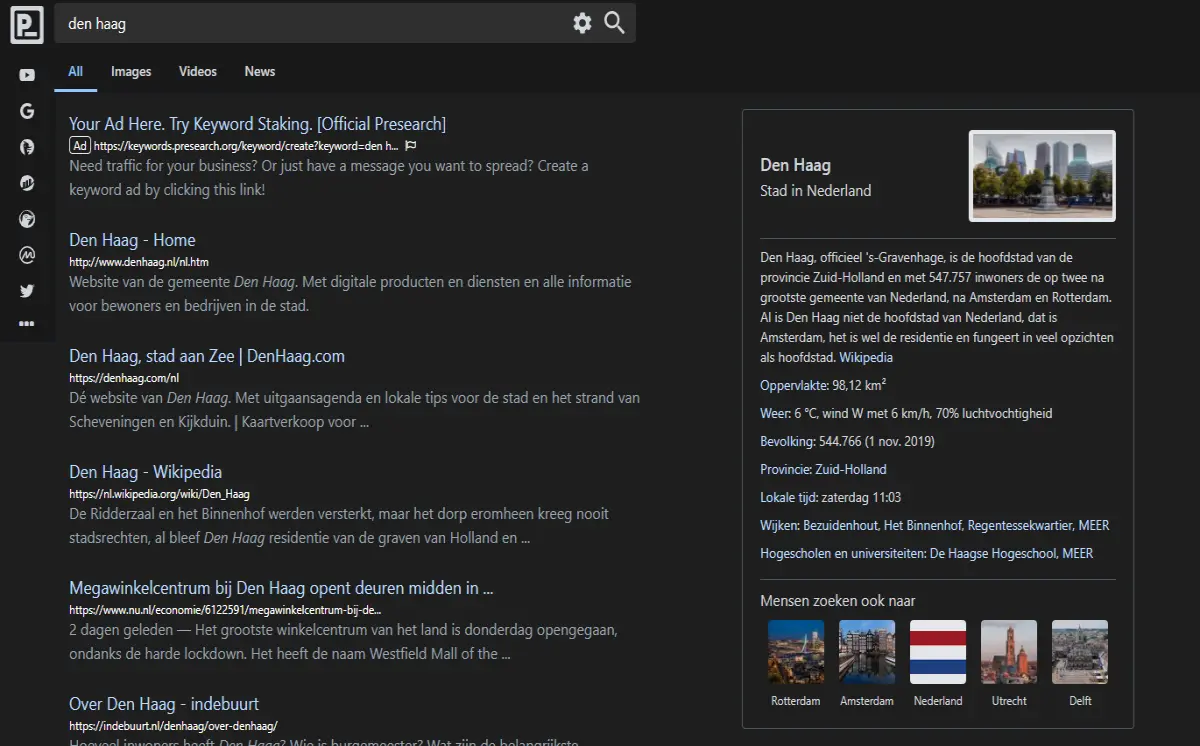 Presearch: Den Haag