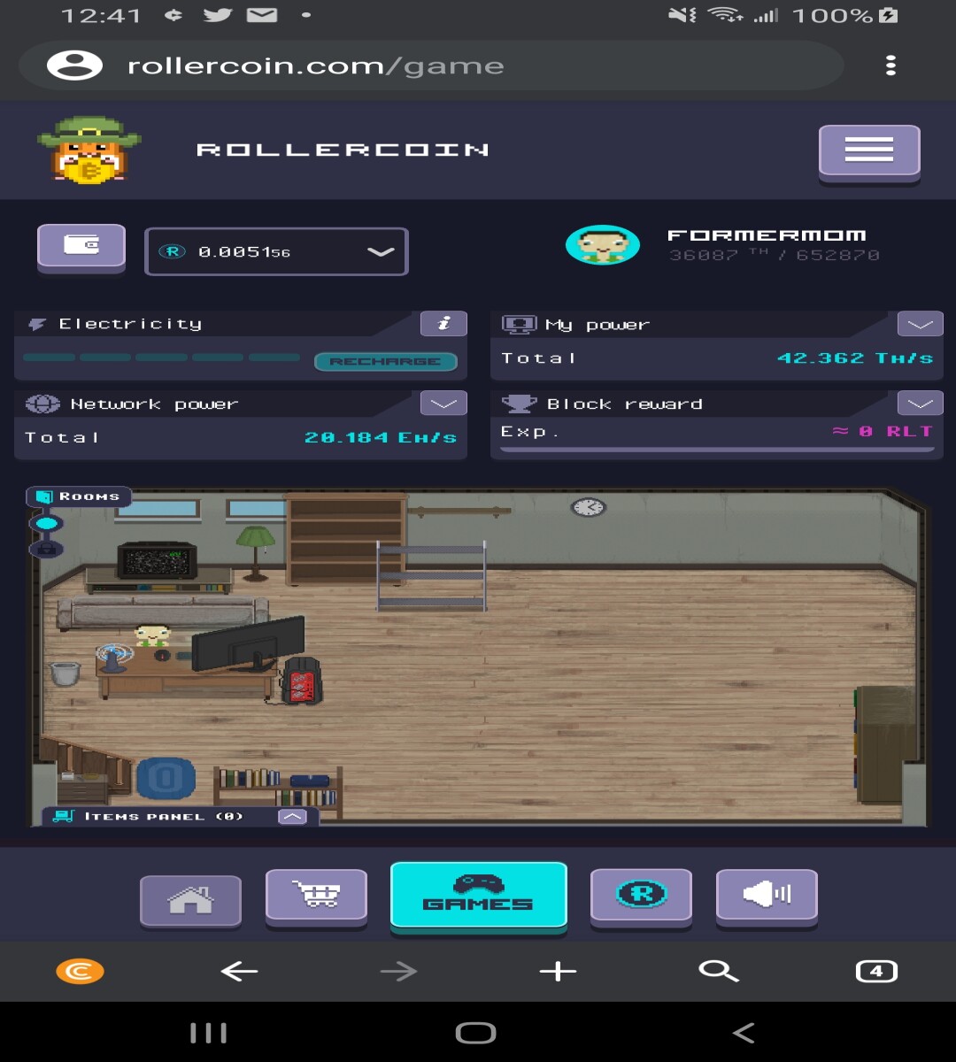 Rollercoin mining simulater