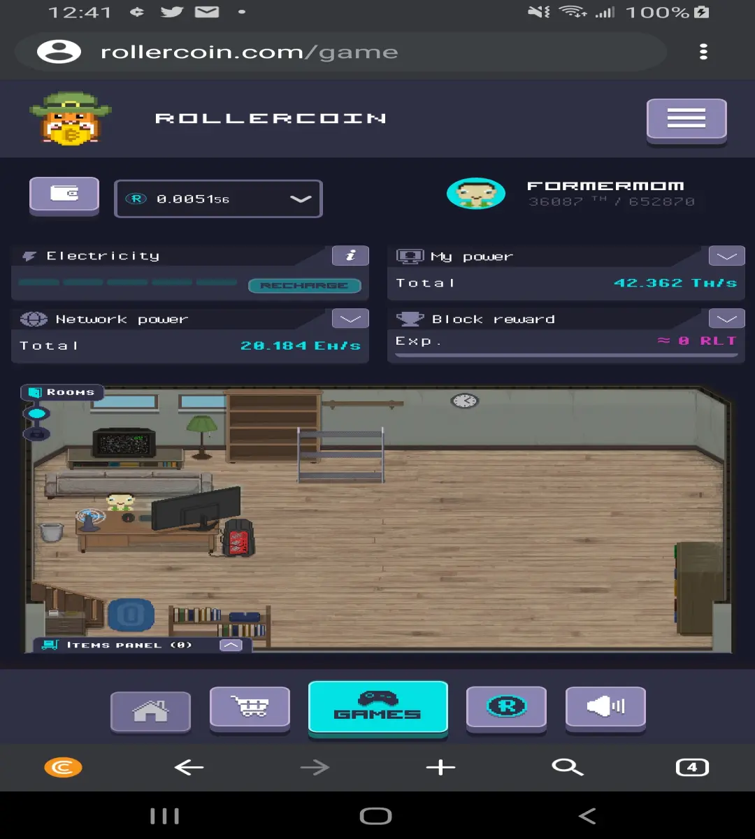Rollercoin mining simulater
