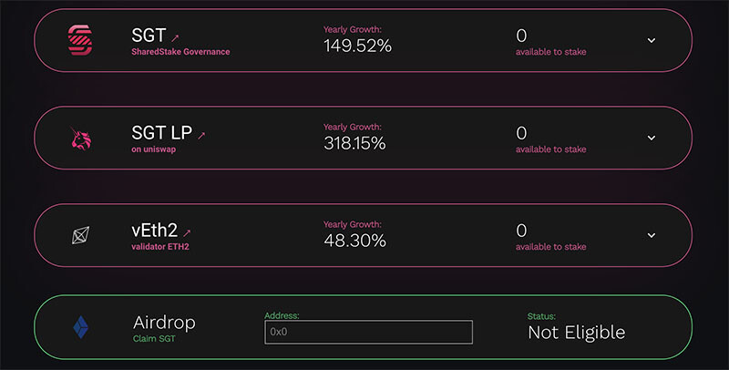 Earn on SharedStake