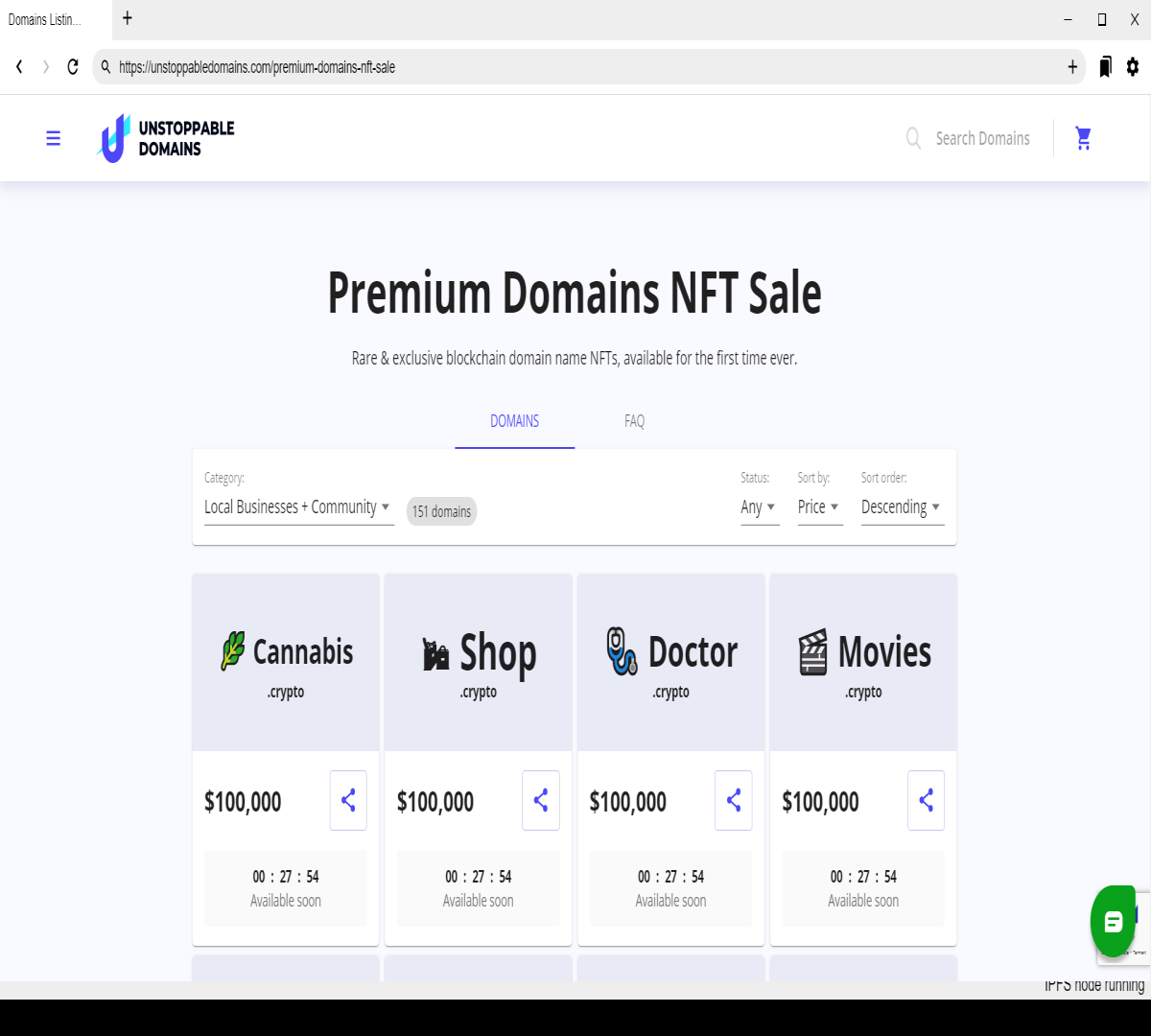 Premium blockchain domains NFT's