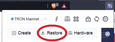 Restore or Import Tron Wallet