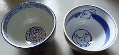 Bowls of soup, without the soup