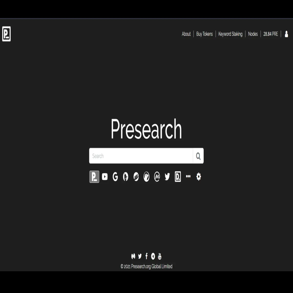 Presearch search engine