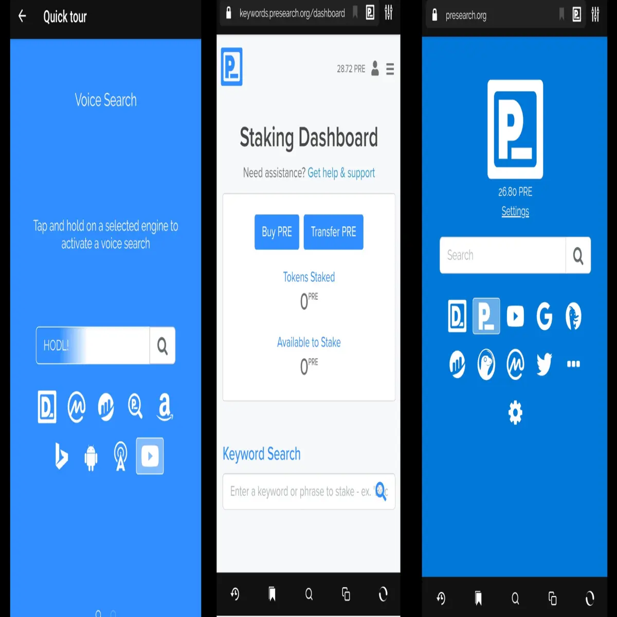 Presearch mobile app