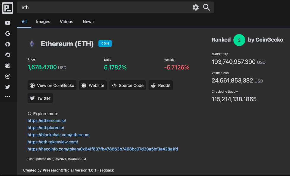 Crypto search with Presearch