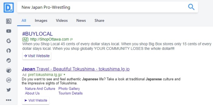 New Japan Pro-Wrestling search results on Presearch