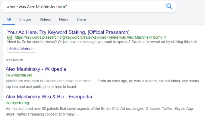 DSearch search results