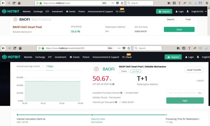 hotbit bao investment product