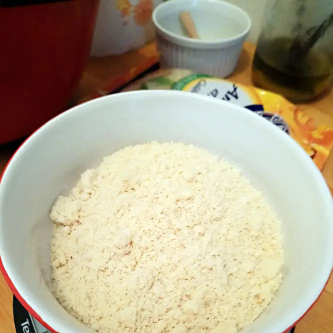 Add the almond powder to the mix.