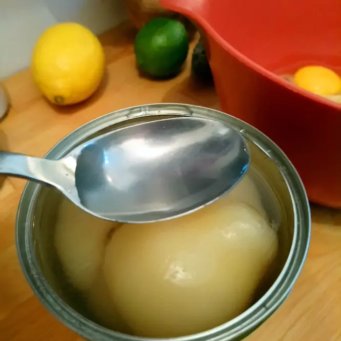 Add a table spoon of the pear syrup to the mix.