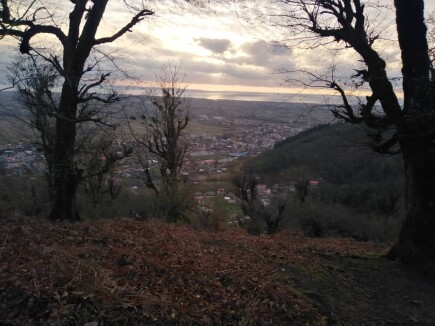 Mountain Hiking with Headlight & Crumbling Clouds in The Sky