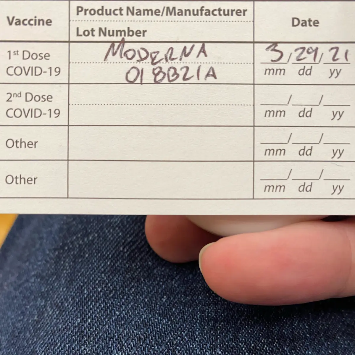 covid vaccine card