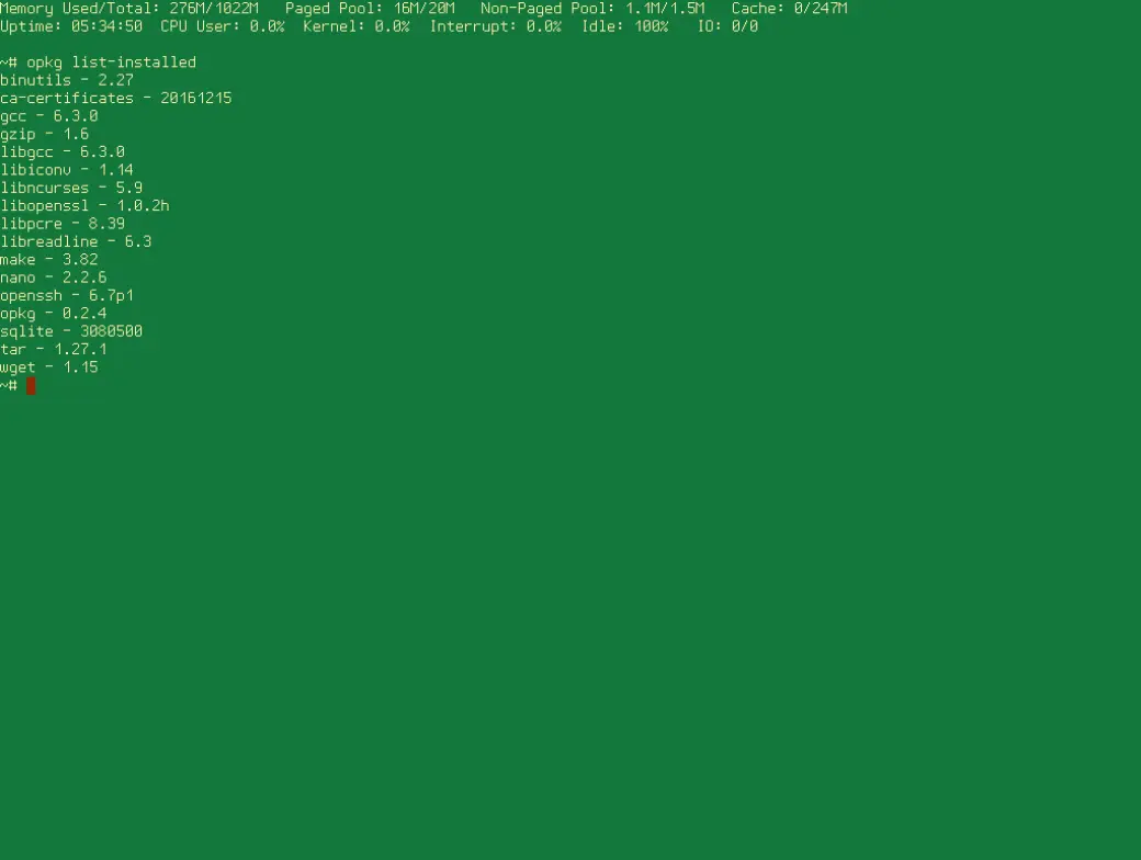 opkg list-installed in all its glory