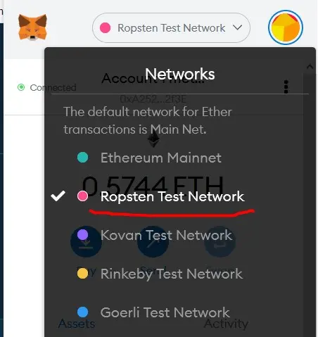 ropsten metamask