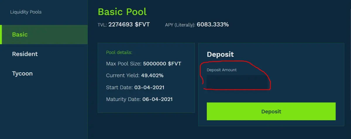 fvt deposit page