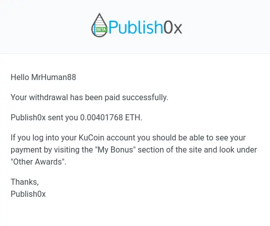 publish0x kucoin payment proof