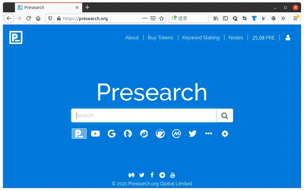 Presearch Homepage