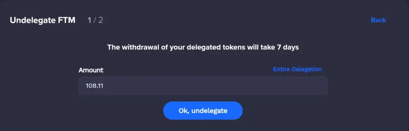 undelegate FTM