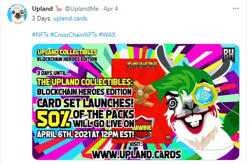 Image - Upland Collectibles Blockchain Heroes Edition - Tweet