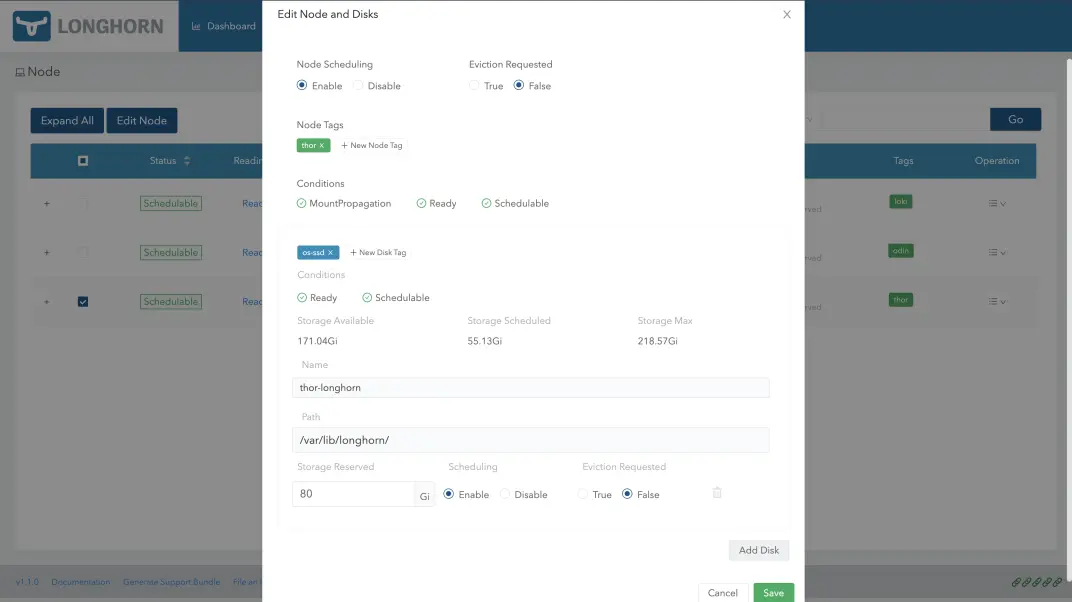 Add A Disk to A Node