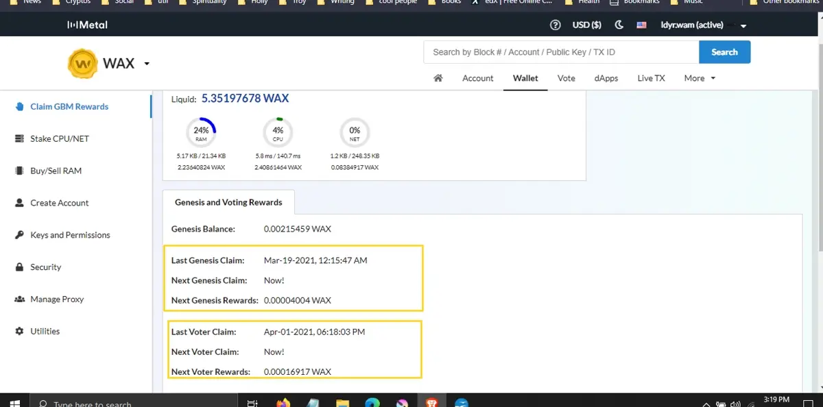 claim wax rewards