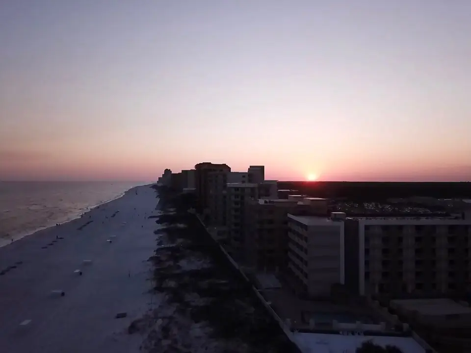 low res silhouette of condos on the beach