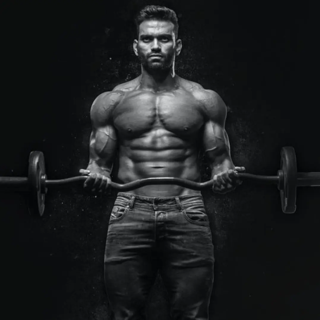 Muscular Man Exercising