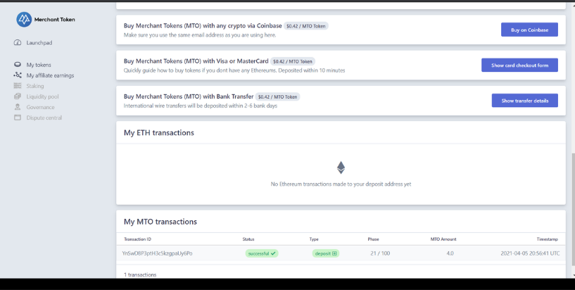 Buy MTO with Coinbase
