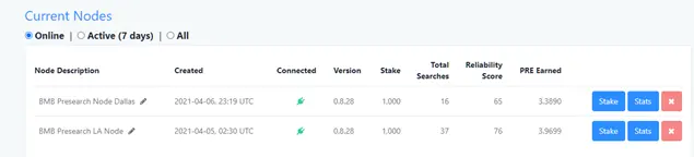 Staked nodes progress 2-3 days
