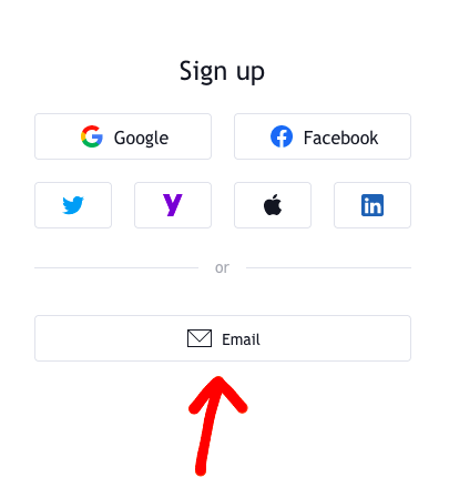 Chagua kujiunga kwa kutumia email kwenye Tradingview