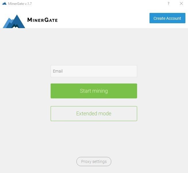 minergate user login screen